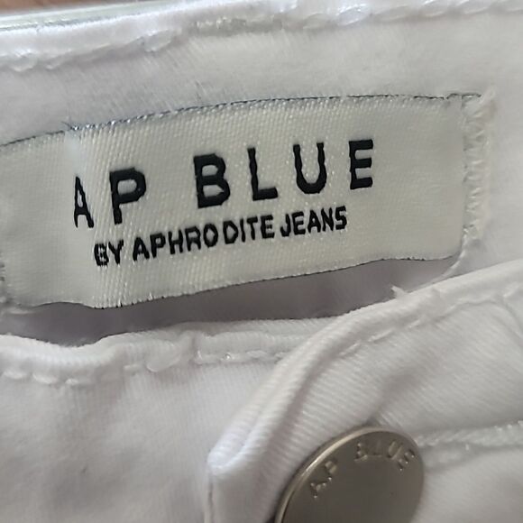 AP Blue by Aphrodite Jeans  Womens White Distress Skinny Highwaist Jeans Size 3 - Picture 6 of 8